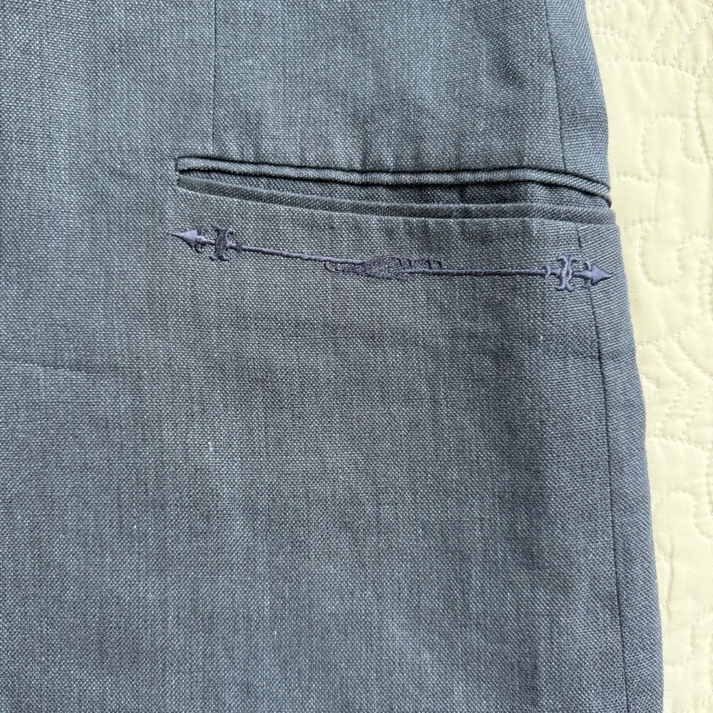 Robert Graham 100% Linen Navy Paisley Lining Detailed Blazer Men's‎ 40 EUC